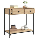 Console Table Sonoma Oak 75x34.5x75 cm Engineered Wood - Top-Down View