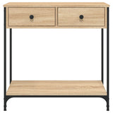 Console Table Sonoma Oak 75x34.5x75 cm Engineered Wood - Rear View