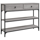 Console Table Grey Sonoma 100x25x75 cm Engineered Wood - Front View