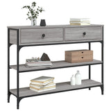 Console Table Grey Sonoma 100x25x75 cm Engineered Wood - Side View