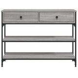Console Table Grey Sonoma 100x25x75 cm Engineered Wood - Rear View