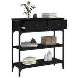 Console Table Black 72.5x25x75 cm Engineered Wood - Top-Down View