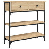 Console Table Sonoma Oak 72.5x25x75 cm Engineered Wood - Front View