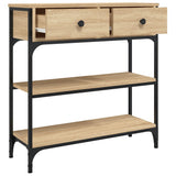 Console Table Sonoma Oak 72.5x25x75 cm Engineered Wood - 45-Degree Angle