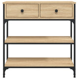 Console Table Sonoma Oak 72.5x25x75 cm Engineered Wood - Rear View