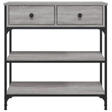 Console Table Grey Sonoma 72.5x25x75 cm Engineered Wood - Rear View