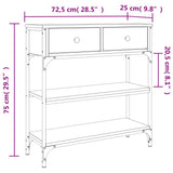Console Table Grey Sonoma 72.5x25x75 cm Engineered Wood - Extra Image
