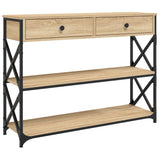 Console Table Sonoma Oak 100x28x75 cm Engineered Wood - Front View