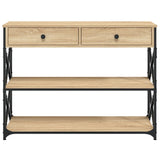 Console Table Sonoma Oak 100x28x75 cm Engineered Wood - Rear View