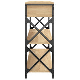 Console Table Sonoma Oak 100x28x75 cm Engineered Wood - Close-Up Angle