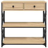 Console Table Sonoma Oak 75x28x75 cm Engineered Wood - Rear View