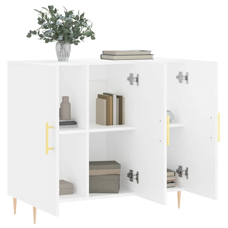 Sideboard White 90x34x80 cm Engineered Wood