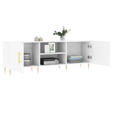 TV Cabinet White 150x30x50 cm Engineered Wood - Top-Down View