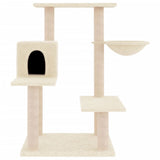 Cat Tree with Sisal Scratching Posts Cream 82.5 cm - Side View