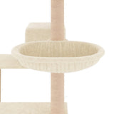 Cat Tree with Sisal Scratching Posts Cream 82.5 cm - Close-Up Angle