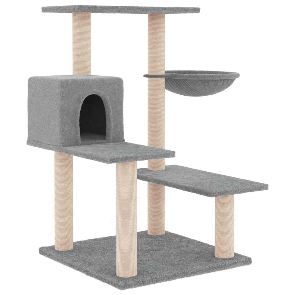 Cat Tree with Sisal Scratching Posts Light Grey 82.5 cm