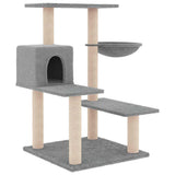 Cat Tree with Sisal Scratching Posts Light Grey 82.5 cm
