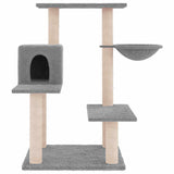 Cat Tree with Sisal Scratching Posts Light Grey 82.5 cm