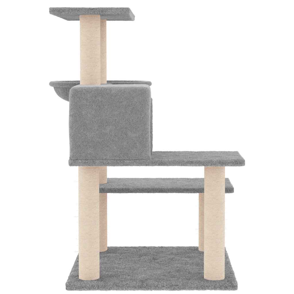 Cat Tree with Sisal Scratching Posts Light Grey 82.5 cm