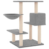 Cat Tree with Sisal Scratching Posts Light Grey 82.5 cm - 45-Degree Angle