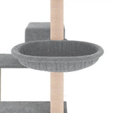 Cat Tree with Sisal Scratching Posts Light Grey 82.5 cm - Close-Up Angle