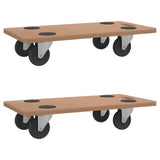 Dolly Trolleys 2 pcs Rectangular Engineered Wood - Front View