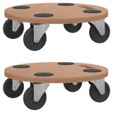 Dolly Trolleys 2 pcs Round Engineered Wood - Front View