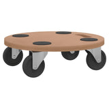 Dolly Trolleys 2 pcs Round Engineered Wood - Side View