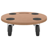 Dolly Trolleys 2 pcs Round Engineered Wood - Top-Down View