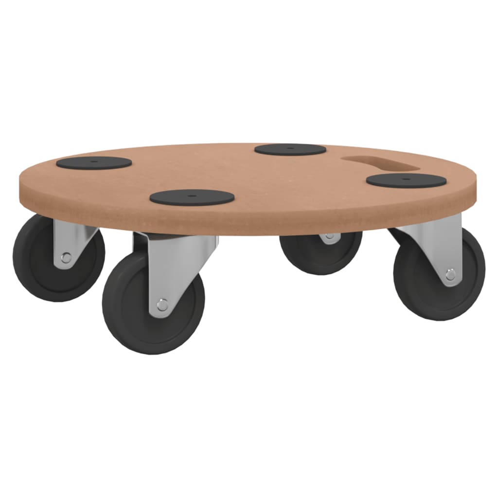 Dolly Trolleys 6 pcs Round Engineered Wood