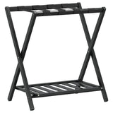 Luggage Rack Black 68x38x58 cm Bamboo - Front View