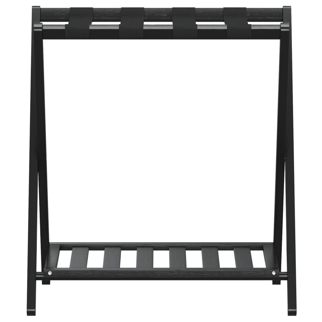 Luggage Rack Black 68x38x58 cm Bamboo