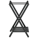 Luggage Rack Black 68x38x58 cm Bamboo