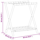 Luggage Rack Black 68x38x58 cm Bamboo - Close-Up Angle
