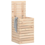 Laundry Basket 44x44x66 cm Solid Wood Pine - Side View