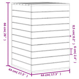 Laundry Basket 44x44x66 cm Solid Wood Pine - Extra Image