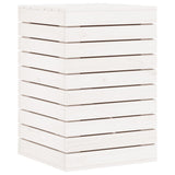 Laundry Basket White 44x44x66 cm Solid Wood Pine - Front View