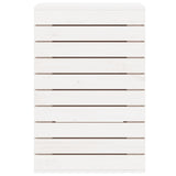 Laundry Basket White 44x44x66 cm Solid Wood Pine - 45-Degree Angle