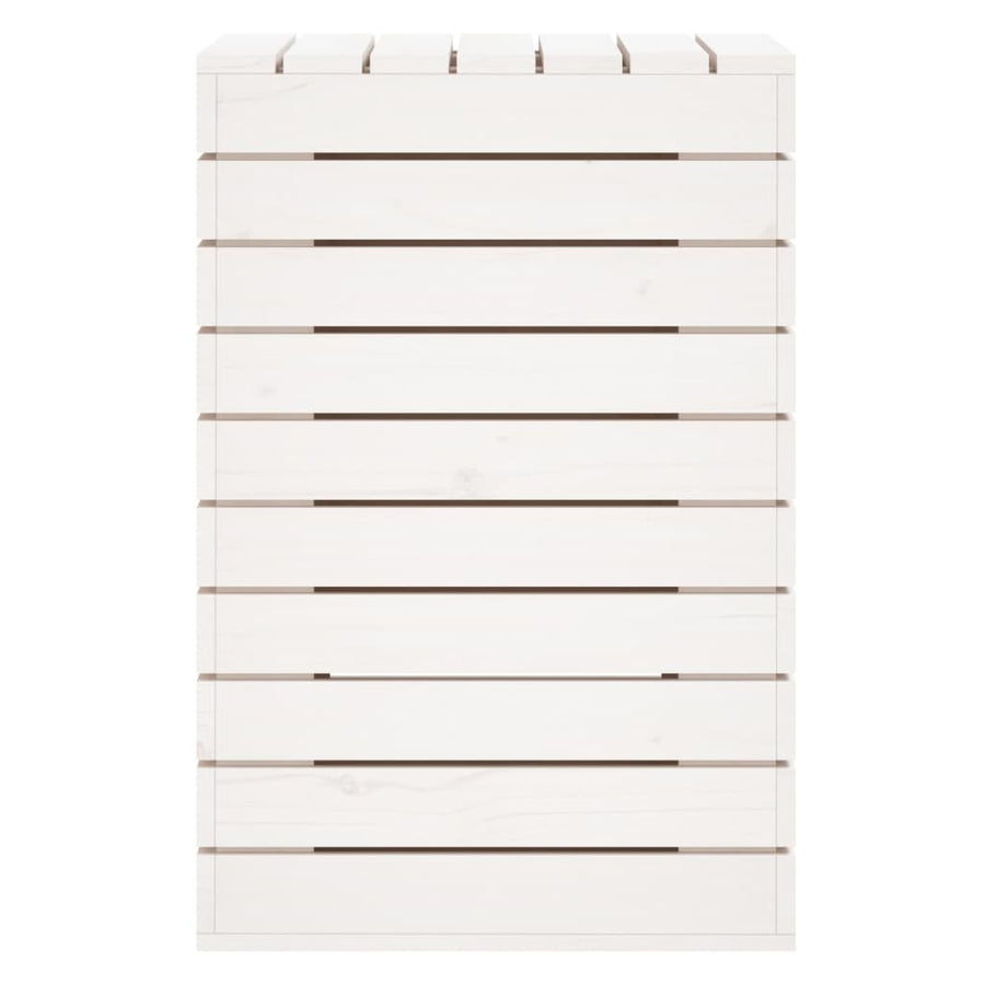 Laundry Basket White 44x44x66 cm Solid Wood Pine
