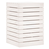 Laundry Basket White 44x44x66 cm Solid Wood Pine - Close-Up Angle
