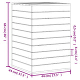 Laundry Basket White 44x44x66 cm Solid Wood Pine - Extra Image