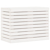 Laundry Basket White 88.5x44x66 cm Solid Wood Pine - Front View