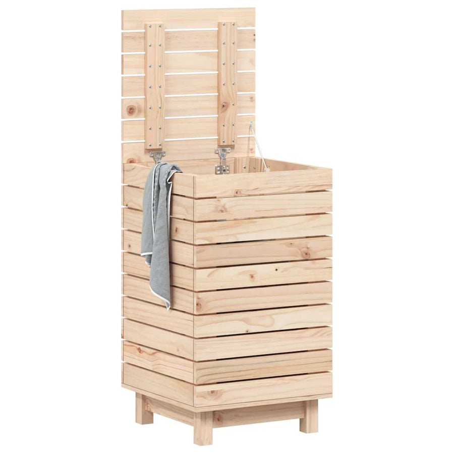 Laundry Basket 44x44x76 cm Solid Wood Pine