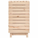 Laundry Basket 44x44x76 cm Solid Wood Pine - Rear View