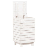 Laundry Basket White 44x44x76 cm Solid Wood Pine - Top-Down View
