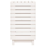 Laundry Basket White 44x44x76 cm Solid Wood Pine - Rear View