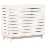 Laundry Basket White 88.5x44x76 cm Solid Wood Pine - Front View