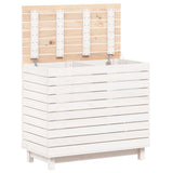 Laundry Basket White 88.5x44x76 cm Solid Wood Pine - Top-Down View