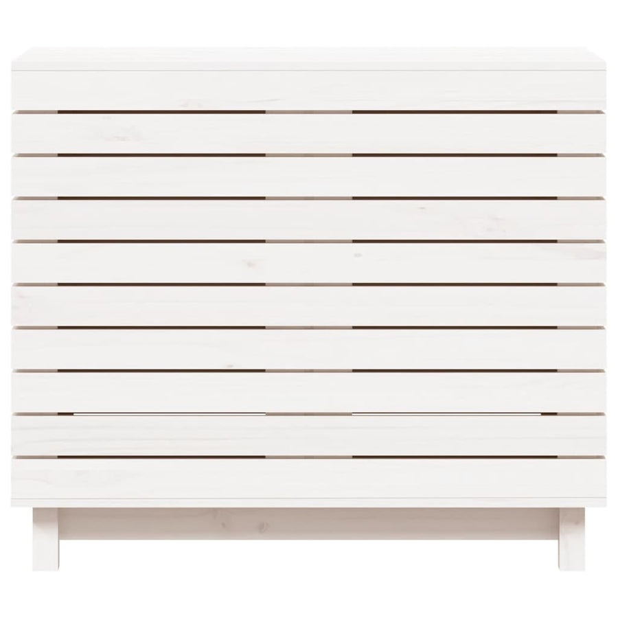 Laundry Basket White 88.5x44x76 cm Solid Wood Pine