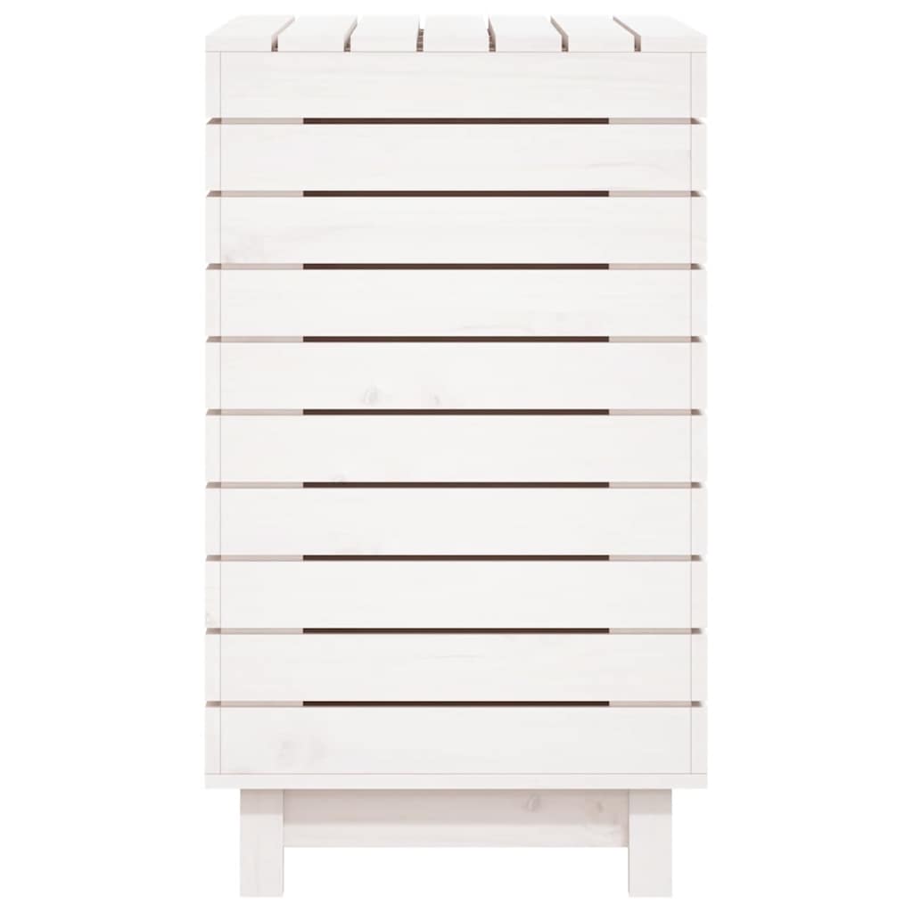 Laundry Basket White 88.5x44x76 cm Solid Wood Pine